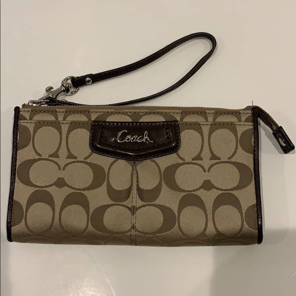 Coach - Tan Logo Wristlet